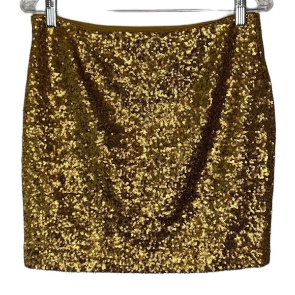 Cache Gold Sequin Mini Skirt - Picture 3 of 9